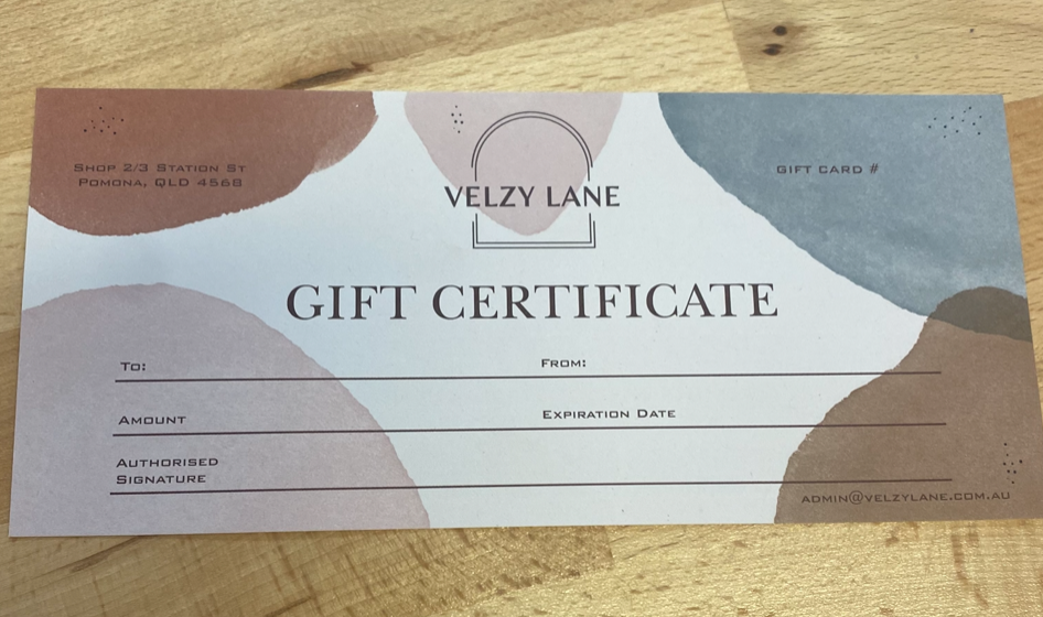 Velzy Lane Gift Card